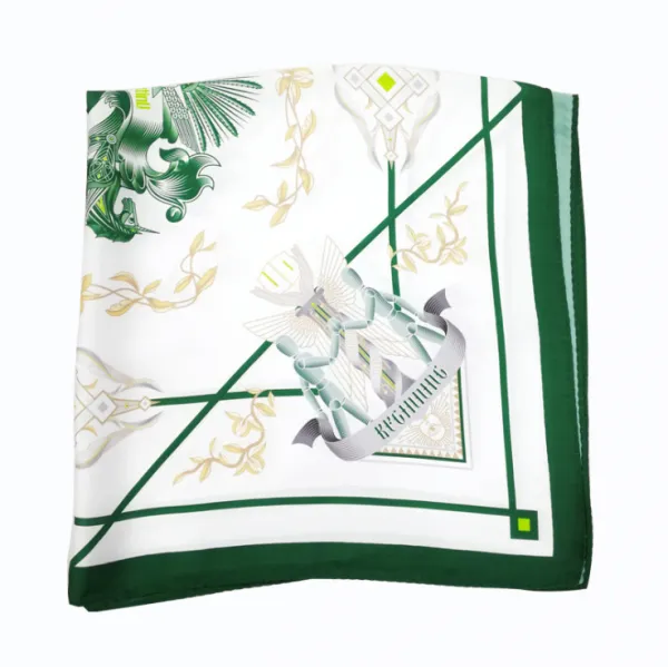 Custom Digital Satin Printed Hand Rolled Hem Silk Women Scarves 2019 photo-4