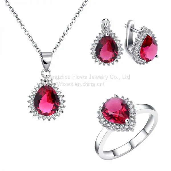 The Platinum Gold Plated 925 Sterling Silver Jewelry Set Inlay Elegant Crystal And Cubic Zircons photo-4