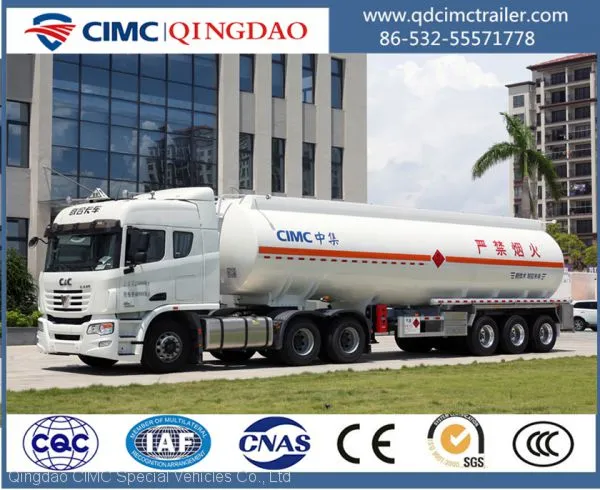 Cimc 3 Axles Carbon Steel/ Aluminum Alloy/ Stainless Steel 30,000 Liters, 35,000 Liters, 40,000 Liters, 42,000 Liters, 45,000 Liters Fuel Tanker / Oil Tanker