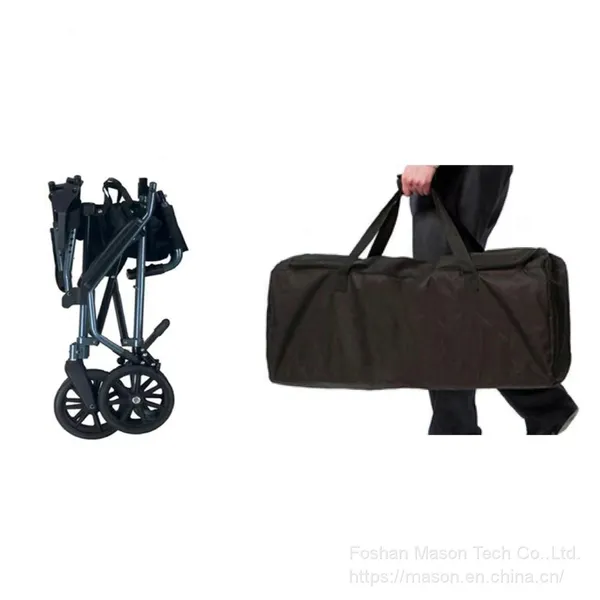 8“ Wheels Lightweight Portable Transport Folding Wheelchair for Disabled photo-4