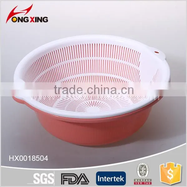 Colorful Round Plastic Kitchen Fruit Sieve With Tray photo-5