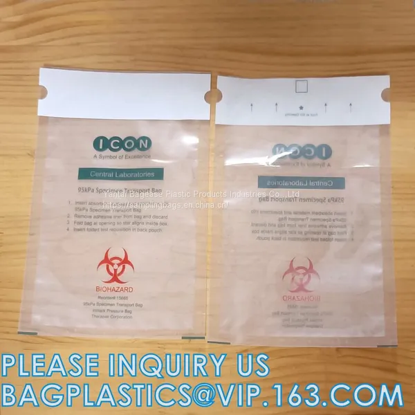 Zipper Locking Pouches for Specimens, Biohazard Specimen Bag, Biohazard Specimen Transport Bag, Autoclavable Bags photo-5