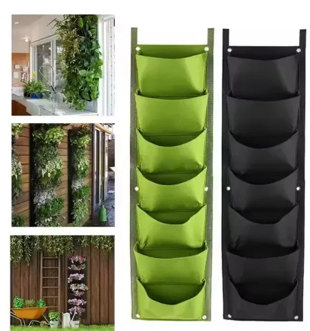 Space-saving Vertical Garden Planter Wall Hanging Multi-pocket Growing Bag for Herbs Strawberries and Flowers photo-2