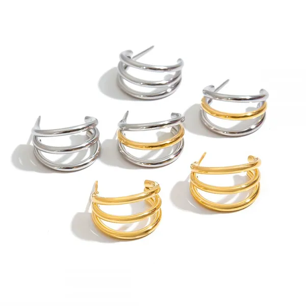 Wholesale 18K Gold Plated Waterproof Heart Earrings - Stainless Steel Fashion Jewelry photo-3