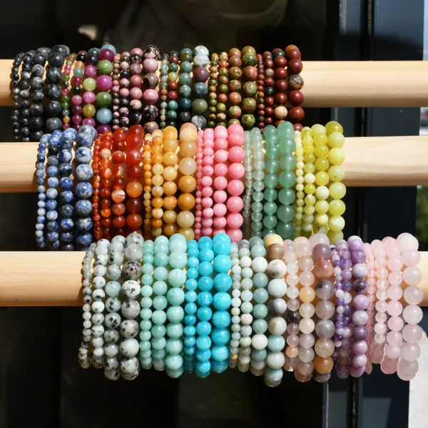 Hot selling handmade natural stone bead bracelet, Men's and women's layered crystal elastic bracelet, Various bracelet accessories