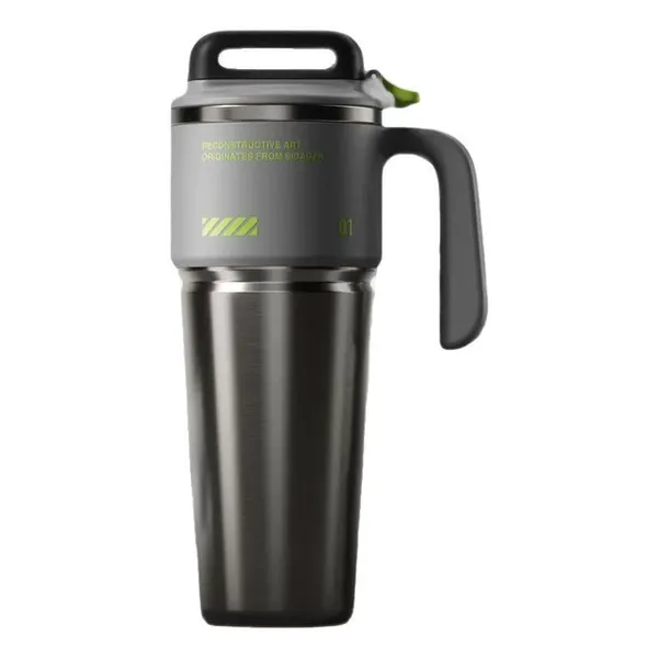 Large Insulated Tumbler 1000ml - One-Touch Flip Lid Stainless Steel Water Bottle for Car Holder Office, 12H Hot Cold Drinks photo-5