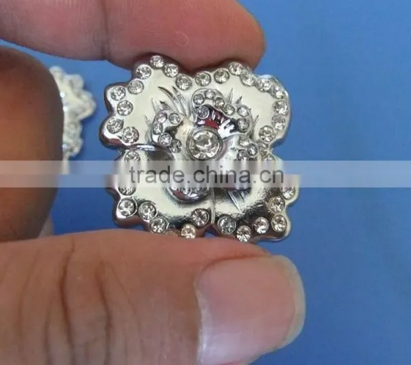 Compet Produce Fashion Diy Bracelet Big Slide Flower Charms With Rhinestones photo-3