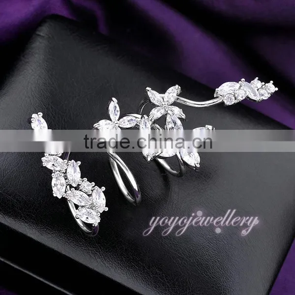 New Model Flower White Zirocon Gold Ring Design for Couples