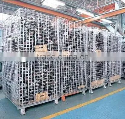 Folding Wire Mesh Container/ Stackable Storage Cage/ Metal Basket photo-5