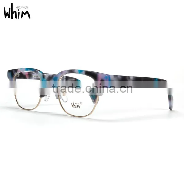 Whim Brand Designer Hand Made Half Rim Retro Myopia Acetate Glasses Frame photo-2