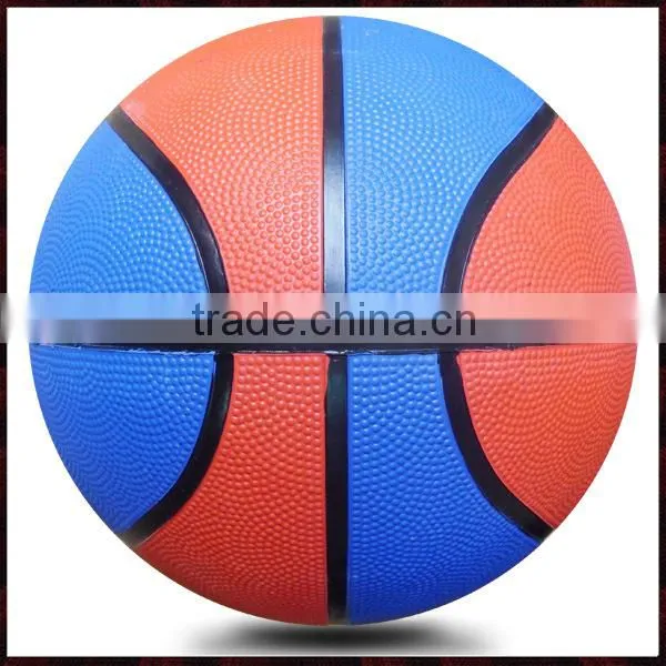 Good Quality Blue and Red Custom Size 5 Rubber Basketball Without Printing photo-2
