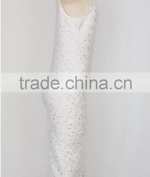 Customized Wholesale Women Evening Dress 2016 White One-piece Dress photo-3