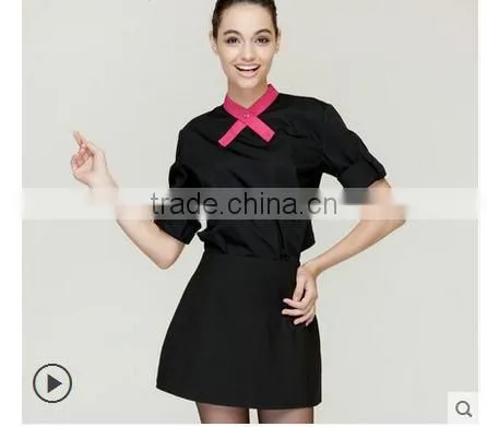 he Waiter Work Clothes, Hotel Uniforms Dining Restaurant Female Short Sleeved Summer Clothing