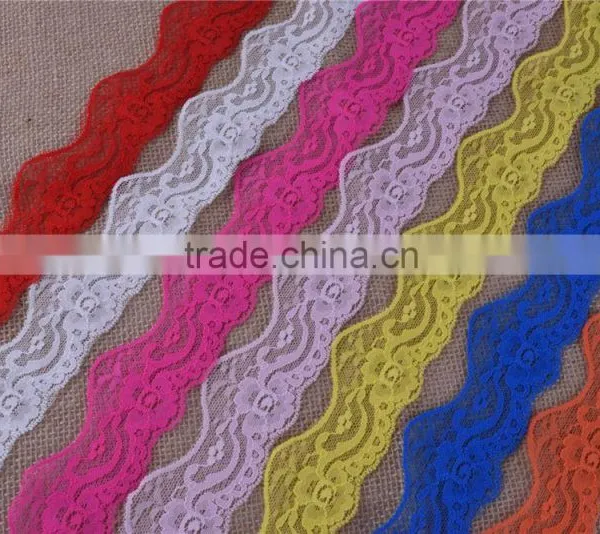 14colors Beautiful Wave Shape Lace Stretch Flowers Lingerie Headband Elastic DIY Lace Wide:5cm 14colors Wholesale photo-2
