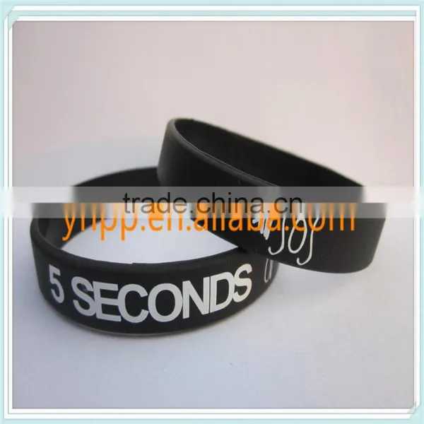 Custom Logo Advertising Silicone Wristband, Debossed and Ink-filled Colour photo-2