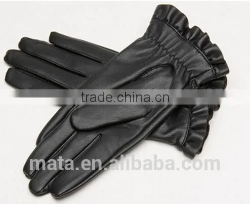 Hot Selling Outdoor Winter Warm PU Leather Touch Screen Gloves For Ladies photo-6