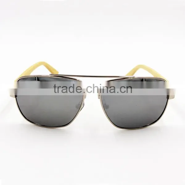 Fashionable Bamboo Arms Metal Frame Aviator Sunglasses Sport Sunglasses photo-2
