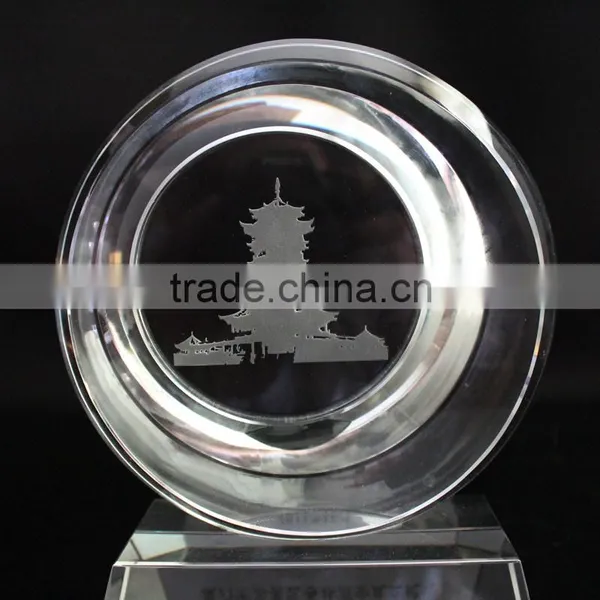 Wholesale Crystal Glass Trophy Cup Award With Building Engraving photo-2