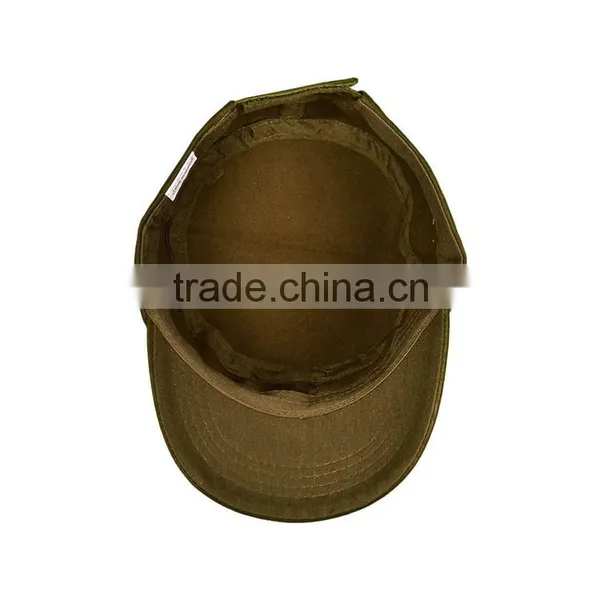 Olive and White Washed Cotton Twill India Army Cap photo-3