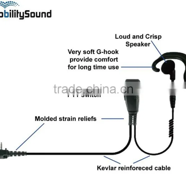 PMR DMR Two Way Radio Walkie Talkie G Hook Ear Hook PTT PTT Headset Earphone Earpiece for EADS Cassidian Airbus photo-2