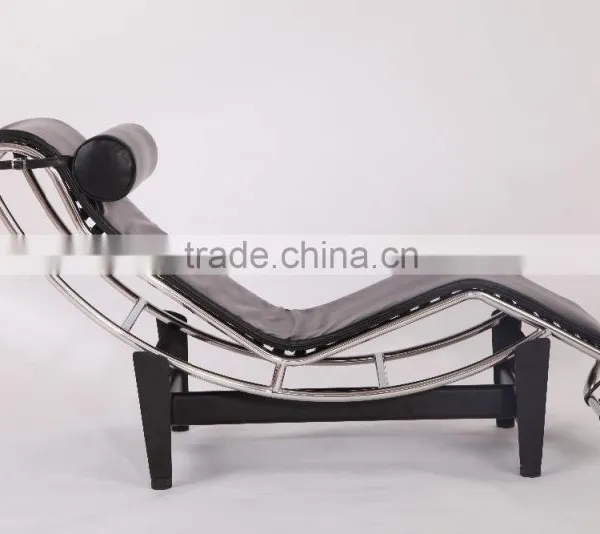 Buy Black Genuine Leather Le Corbusier LC4 Chaise Lounge photo-2