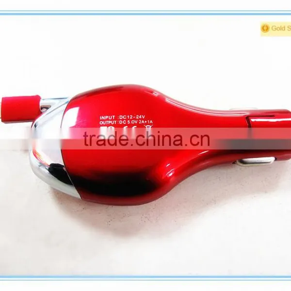 New Innovation Car Charge, 5V 2A With Retractable Micro Cable Car Charge