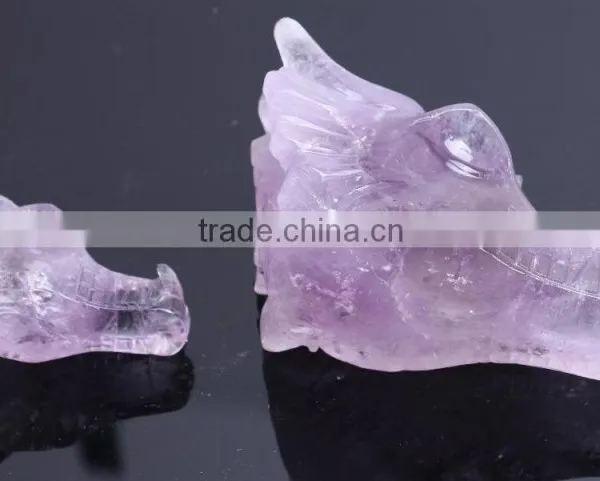 Carving Type Amethyst Crystal Dragon Head for Lucky Business photo-2