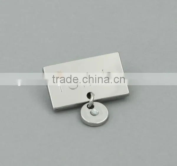 Custom Engraved Logo Hanging Metal Jewelry Tags With Paperclip for Fashion Apperal photo-4