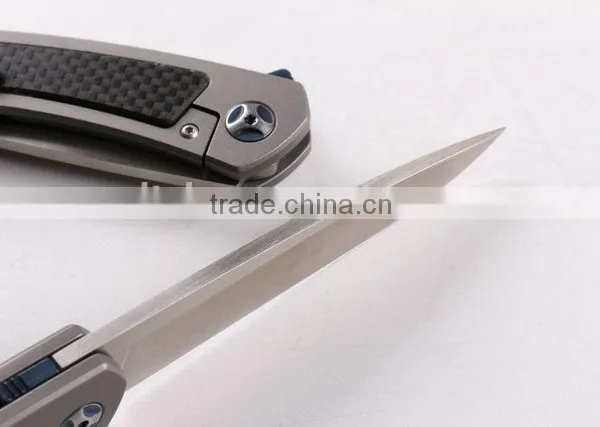 OEM All Titanium Handle D2 Blade Folding Knives for Outdoor photo-6