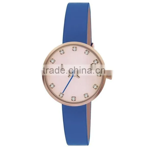 New Fashion Design Stainless Steel Case Real Leather Strap Wristwatch for Women photo-6