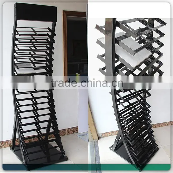 Metal Floor Quartz Stone Display Shelves for Wood Floors With 40 Shelves photo-5