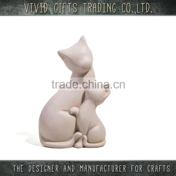 Ceramic Cute Mother and Baby Cat Animal Home Decoration photo-2