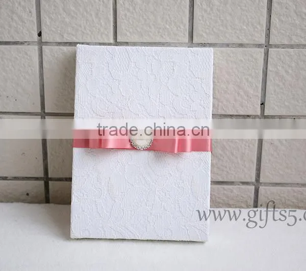 Customized White Silk Wedding Invitation Boxes Wholesale photo-6