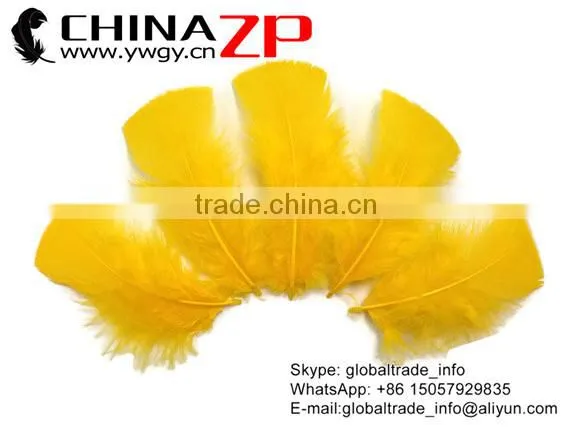 CHINAZP Bulk Plumage Eagle Natural Dyed Golden Yellow Turkey T-Base Body Feathers for Sale photo-2