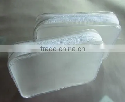 White Frosted Zipper Closure Transparent Clear Pvc Cosmetic Bag photo-2