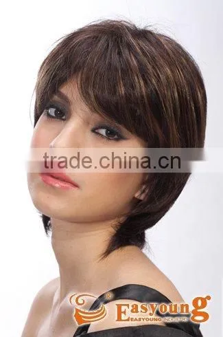 Custom Made Highlight Color Hair Wig, Mother Wig, Synthetic Short Wigs photo-4