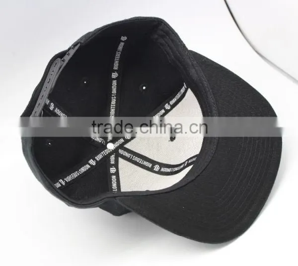 Black Flat Visor Snap Back Cap Free Snapback Hat Wholesale in China photo-5
