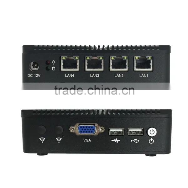 Fanless Mini Industrial PC Celeron J1900 Quad Core 8GB SSD 2GB Ram 4 Gigabit Lan X86 Mini PC 12v