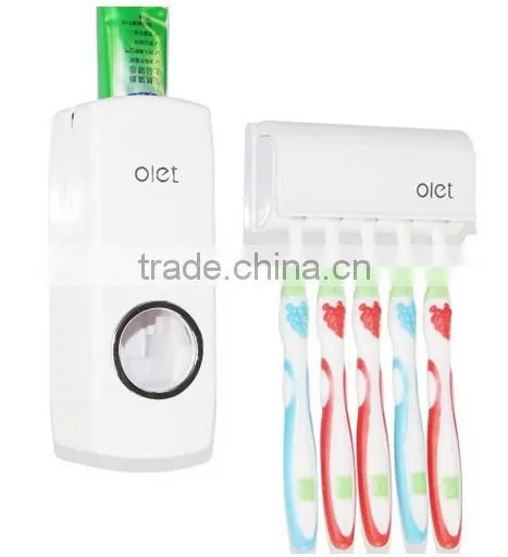 Toothpaste Dispenser Wall Mounted Automatic Toothpaste Squeezer Toilet Brush Holder Hands Free Dust-proof Toothpaste Squeezer photo-5