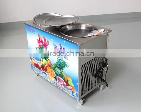 Newest Double Pan Rolling Fry Ice Cream Machine for Sale photo-5