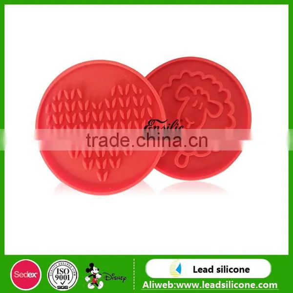Silicone Cookie Stamp With Wooden Handle,Festivity Style Pink Silicone Cookie Stamp photo-6