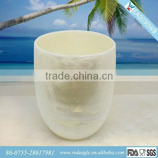 EA0030WB White Marble Waste Bins for Sale Made of Polyresin