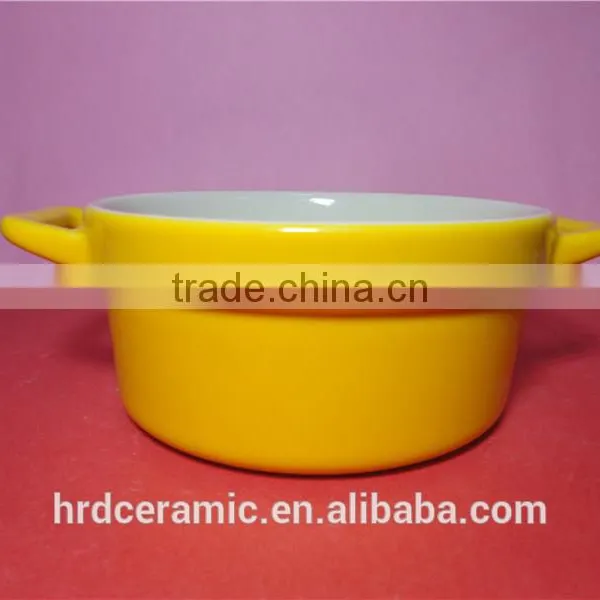 Stocked Korean Style Colorful Yellow High Ceramic Soup Pot photo-4
