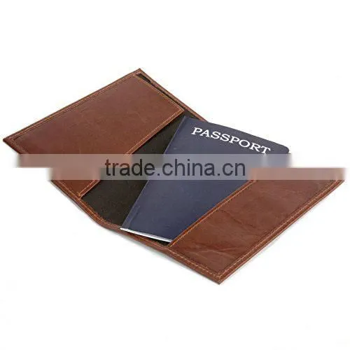 Fashion Genuine Oil Wax Leather Rfid Mens Travel Passport Holder photo-6