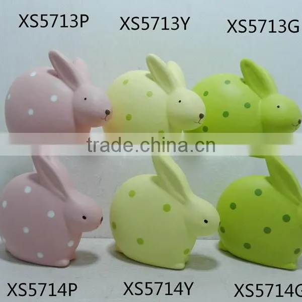 Ceramic Easter Rabbit Figurines photo-2
