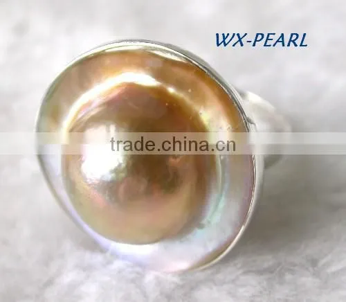 Fashion Pearl Bowl Ring Tahitian Pearl Ring photo-2