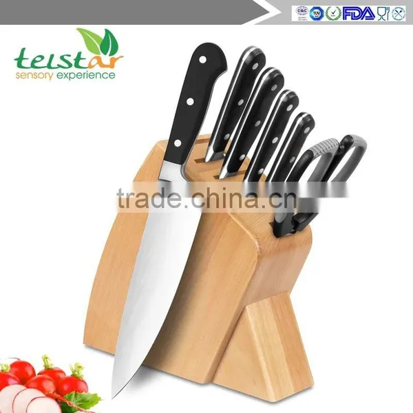 Factory Direct Sale Upscale Stainless Steel Wood Block 6 Sets of Household Kitchen Knife Set photo-5