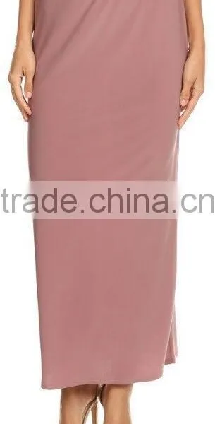 China Clothes 95% Polyester 5% Spandex Fabric Solid Long Coral Skirt Fancy Long Skirts photo-5