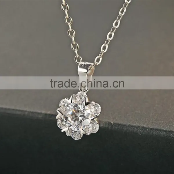 925 Sterling Silver Pendant Women Snowflake Necklace Pendant photo-2
