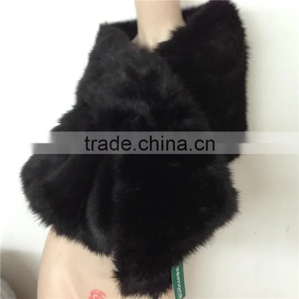 White Color Fashion Winter Knitting Fur Scarf Factory photo-3